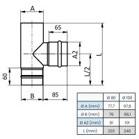 Ø 100 mm Pelletofenrohr T-Stück 90°