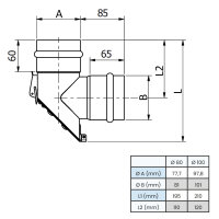 Ø 100 mm Pelletofenrohr T-Stück 90° mit...