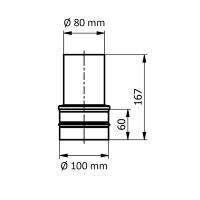 Ø 100 mm Pelletofenrohr Reduzierung auf Ø...