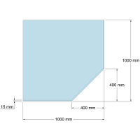 Funkenschutzplatte Glas für Kaminofen Fünfeck...