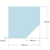 Funkenschutzplatte Glas für Kaminofen Fünfeck...