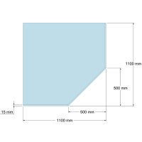 Funkenschutzplatte Glas für Kaminofen Fünfeck...