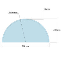 Funkenschutzplatte Glas für Kaminofen Halbkreis 40 x...
