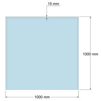 Funkenschutzplatte Glas für Kaminofen Quadrat 100 x...