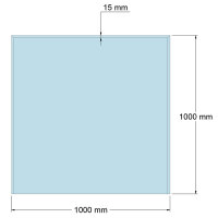 Funkenschutzplatte Glas für Kaminofen Quadrat 100 x...
