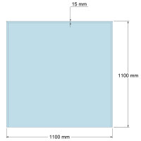 Funkenschutzplatte Glas für Kaminofen Quadrat 110 x...