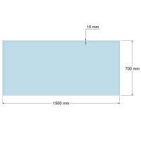 Funkenschutzplatte Glas für Kaminofen Rechteck 70 x...