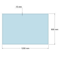 Funkenschutzplatte Glas für Kaminofen Rechteck 80 x...