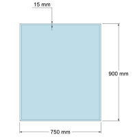 Funkenschutzplatte Glas für Kaminofen Rechteck 90 x...