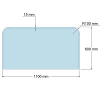 Funkenschutzplatte Glas für Kaminofen Rechteck...