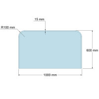 Funkenschutzplatte Glas für Kaminofen Rechteck...