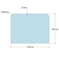 Funkenschutzplatte Glas für Kaminofen Rechteck...