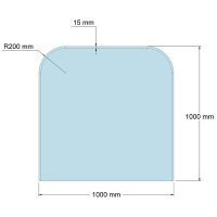 Funkenschutzplatte Glas für Kaminofen Rechteck...