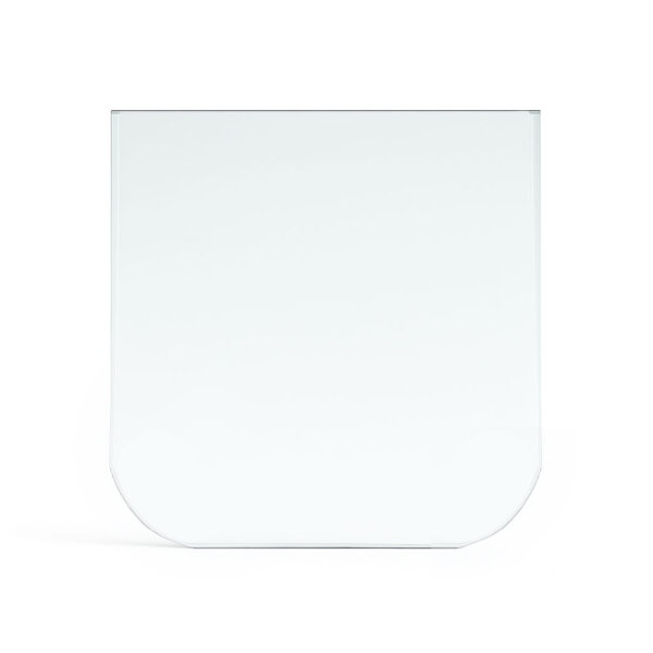 Funkenschutzplatte Glas für Kaminofen Rechteck abgerundet 120 x 100 x 0,6 cm
