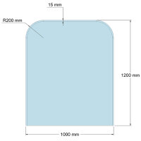 Funkenschutzplatte Glas für Kaminofen Rechteck...