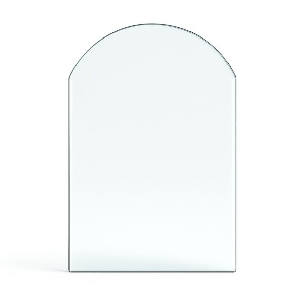Funkenschutzplatte Glas für Kaminofen Rundbogen 100 x 100 x 0,6 cm