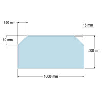 Funkenschutzplatte Glas für Kaminofen Sechseck 100 x...
