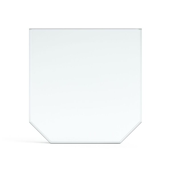 Funkenschutzplatte Glas für Kaminofen Sechseck 120 x 100 x 0,6 cm, Ecke 10 cm
