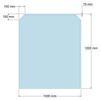 Funkenschutzplatte Glas für Kaminofen Sechseck 120 x...