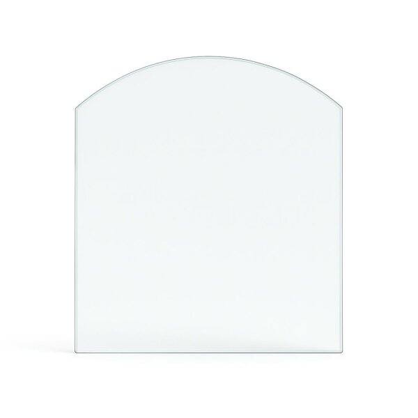 Funkenschutzplatte Glas für Kaminofen Segmentbogen 110 x 85 x 0,8 cm
