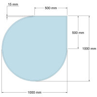 Funkenschutzplatte Glas für Kaminofen Tropfen 100 x...