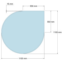 Funkenschutzplatte Glas für Kaminofen Tropfen 110 x...