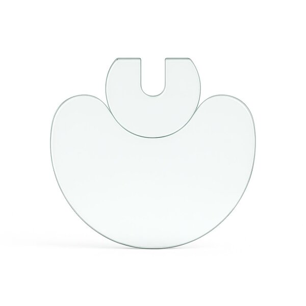 Funkenschutzplatte Glas für Kaminofen zweiteilig Halbmond