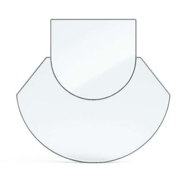 Funkenschutzplatte Glas für Kaminofen zweiteilig Rundbogen