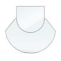 Funkenschutzplatte Glas für Kaminofen zweiteilig...
