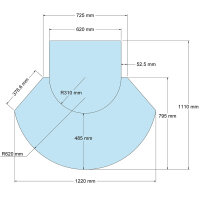 Funkenschutzplatte Glas für Kaminofen zweiteilig...