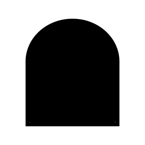 Funkenschutz Stahlbodenplatte Schwarz Halbrund 120 x 100 cm