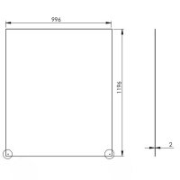 Funkenschutz Stahlbodenplatte Schwarz Rechteck 120 x 100 cm
