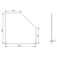 Funkenschutz Stahlbodenplatte Schwarz Fünfeck 110 x...
