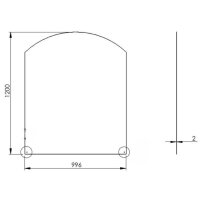 Funkenschutz Stahlbodenplatte Schwarz Segmentbogen 120 x...