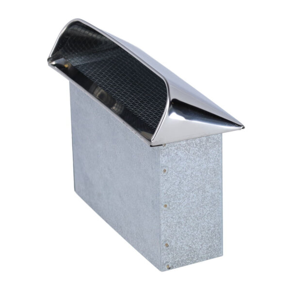 FK Außenluft-Anschluss mit Insektenschutzgitter, Abdeckung Edelstahl, 150 x 50 mm