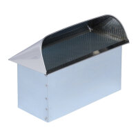 FK Au&szlig;enluft-Anschluss mit Insektenschutzgitter, Abdeckung Edelstahl, 200 x 90 mm