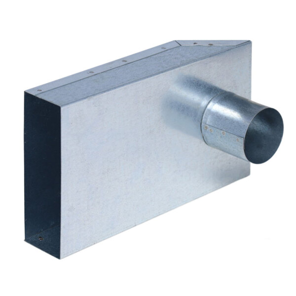 FK Übergang von 150 x 50 mm in 90° auf Ø 60 mm