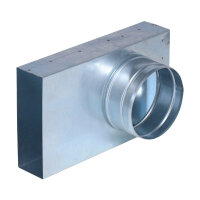 FK Übergang von 150 x 50 mm in 90° auf Ø...