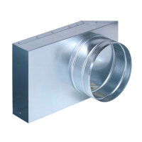 FK &Uuml;bergang von 150 x 50 mm in 90&deg; auf &Oslash; 125 mm