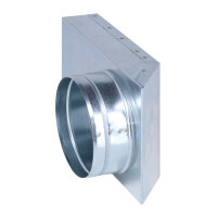 FK &Uuml;bergang von 150 x 50 mm in 90&deg; auf &Oslash; 125 mm