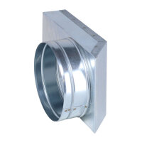 FK &Uuml;bergang von 150 x 50 mm in 90&deg; auf &Oslash; 150 mm