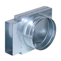 FK &Uuml;bergang von 150 x 50 mm in 90&deg; auf &Oslash; 160 mm