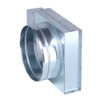 FK &Uuml;bergang von 150 x 50 mm in 90&deg; auf &Oslash; 160 mm