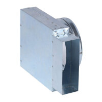 FK &Uuml;bergang von 150 x 50 mm in 90&deg; auf &Oslash; 160 mm