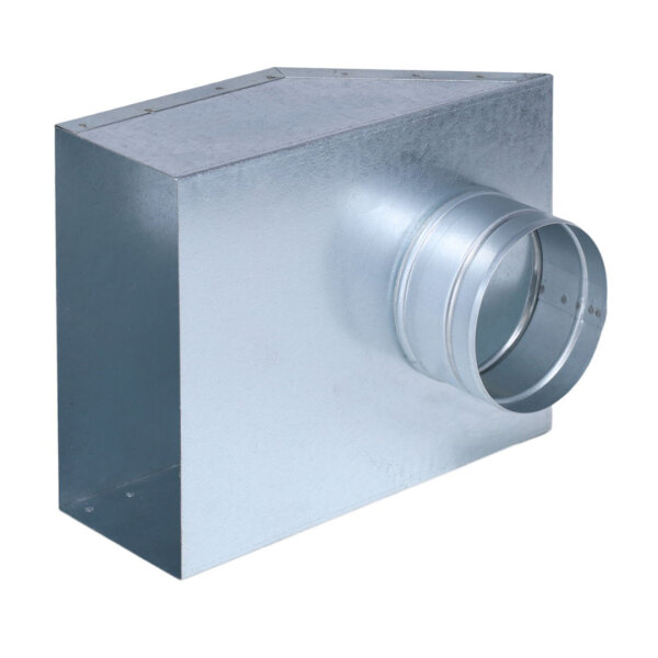 FK Übergang von 200 x 90 mm in 90° auf Ø 100 mm