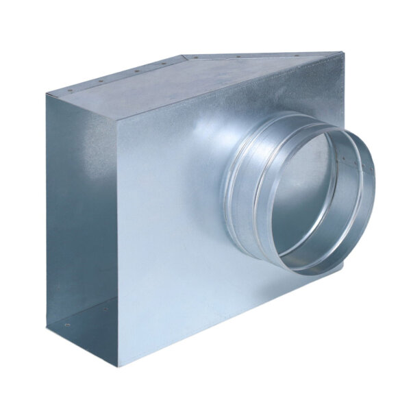 FK Übergang von 200 x 90 mm in 90° auf Ø 125 mm