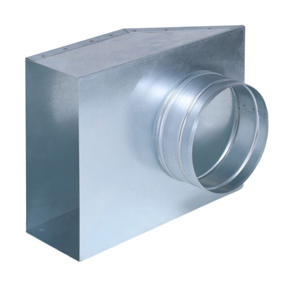 FK Übergang von 200 x 90 mm in 90° auf Ø 150 mm