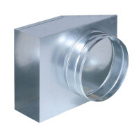 FK &Uuml;bergang von 200 x 90 mm in 90&deg; auf &Oslash; 160 mm