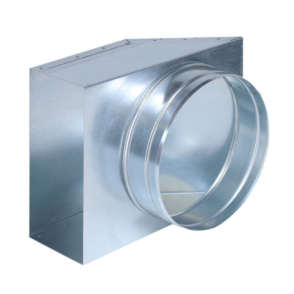 FK Übergang von 200 x 90 mm in 90° auf Ø 180 mm