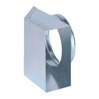 FK &Uuml;bergang von 200 x 90 mm in 90&deg; auf &Oslash; 180 mm